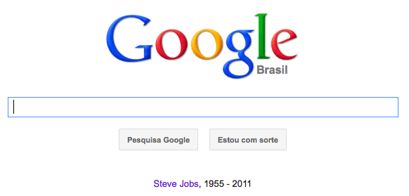 cópia da tela do buscador do Google com homenagem para Steve Jobs